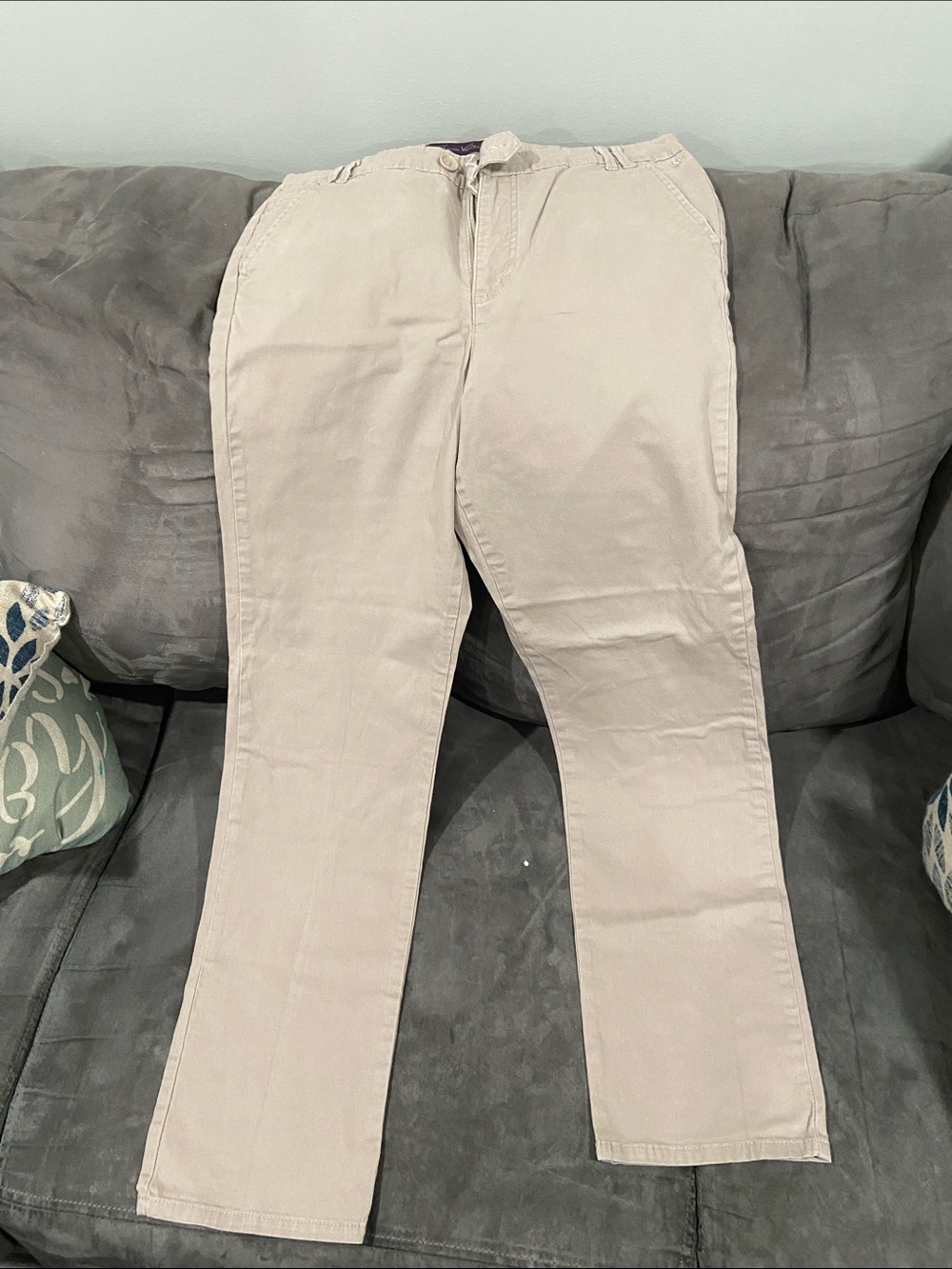 Gloria Vanderbilt Men's Light Beige Chinos
